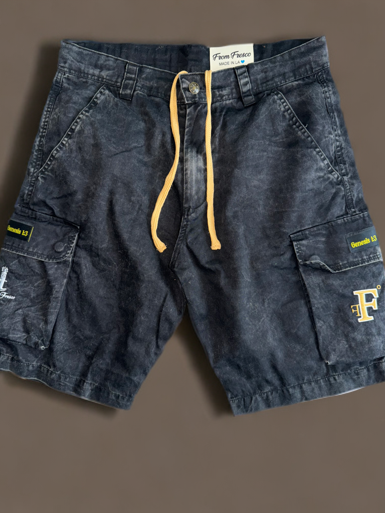 The Light Cargo Shorts - Acid Wash black