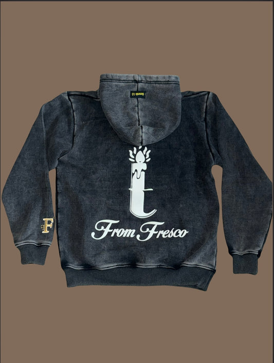 Oversized Heavy Hoodies - Acid wash Black